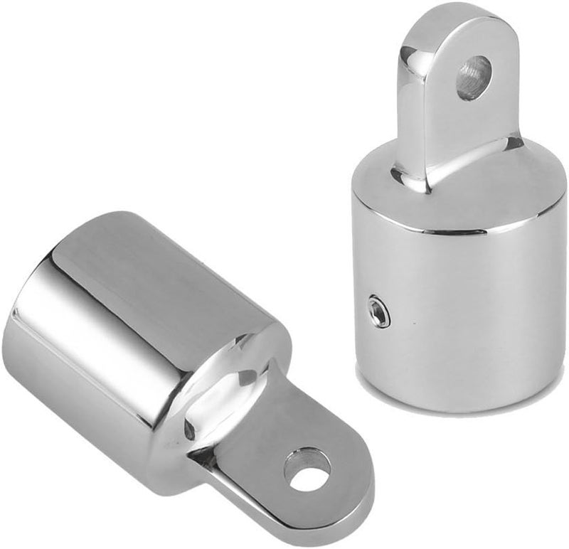 Amadget 2 PCS 3/4'' Bimini Top Caps Tube Canopy Hardware, Eye End Top Fitting Marine 316 Stainless Steel, Fits 3/4" OD Round Tubing - Image 1